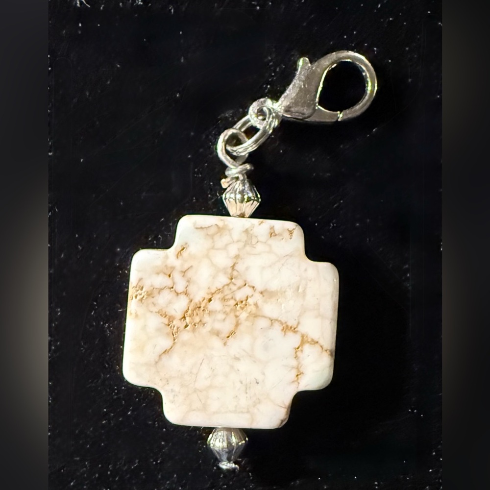 Stone Cross Purse Charm or Key Ring